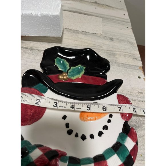 Fitz and Floyd Snowman canapé plate NWT - Picture 6 of 6